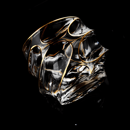 Storm Gold-Accent Japanese Crystal Whiskey Glass