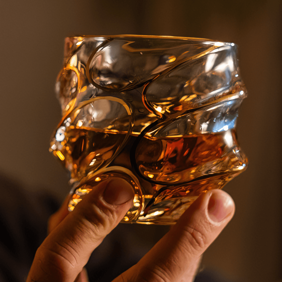 Storm Gold-Accent Japanese Crystal Whiskey Glass