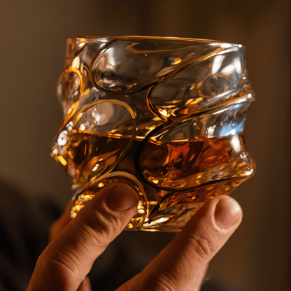 Storm Gold-Accent Japanese Crystal Whiskey Glass