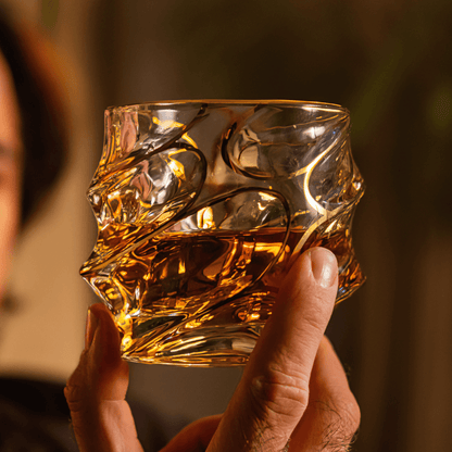Storm Gold-Accent Japanese Crystal Whiskey Glass