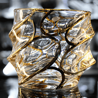 Storm Gold-Accent Japanese Crystal Whiskey Glass